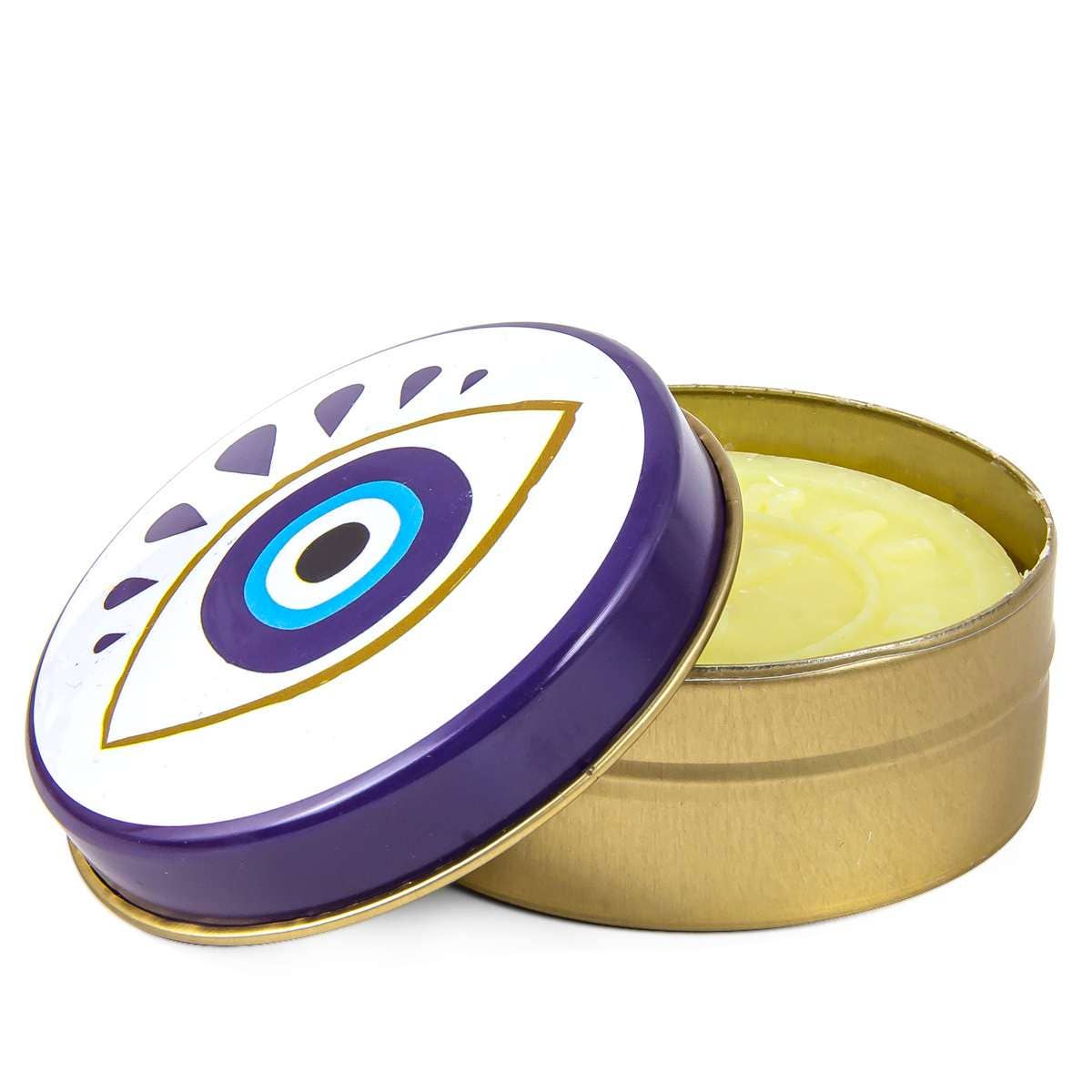 Natural Olive Oil Soap in Metal Box Evil Eye Design