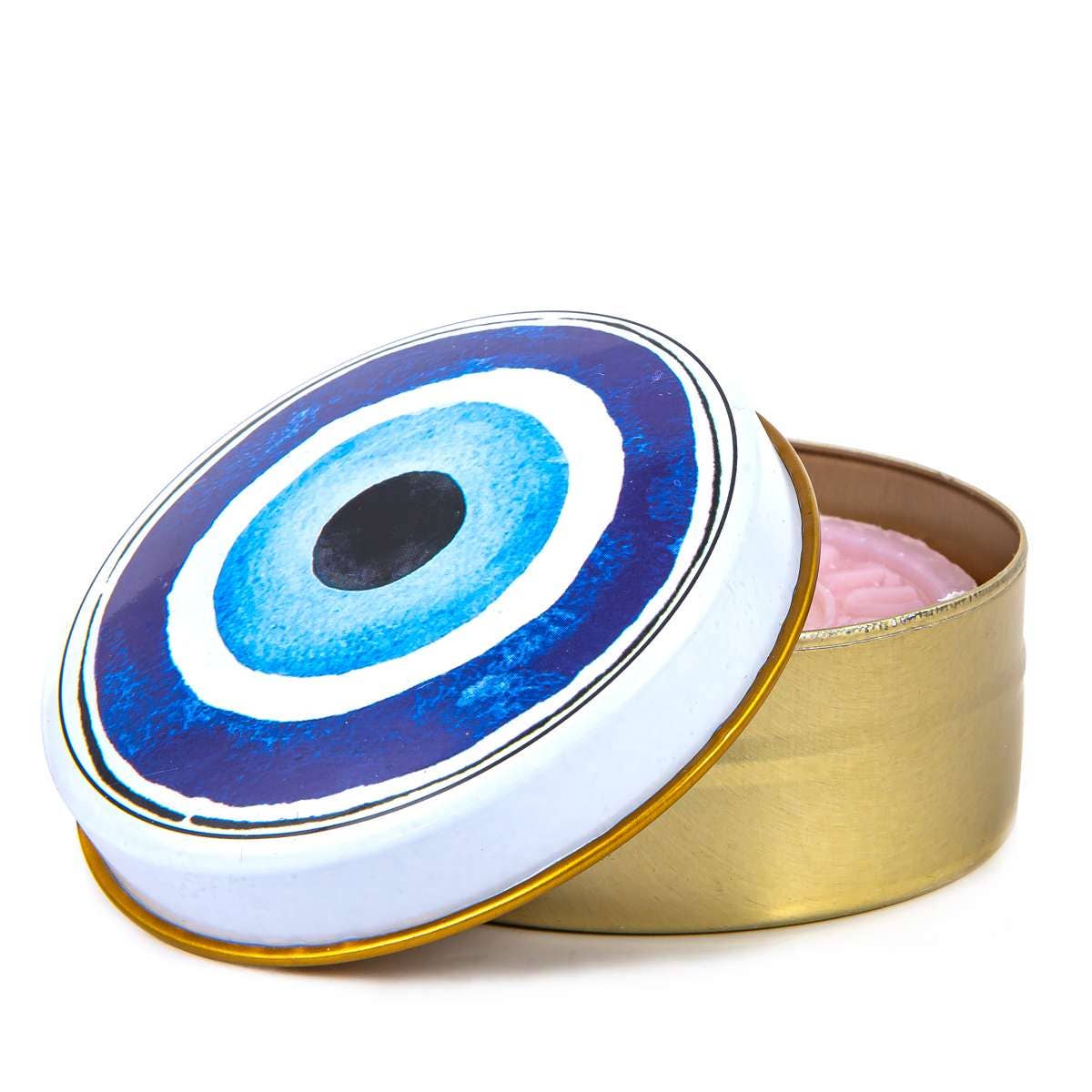 Natural Olive Oil Soap in Metal Box Evil Eye Design