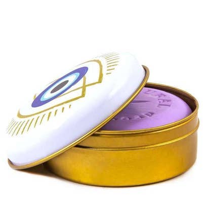 Natural Olive Oil Soap in Metal Box Evil Eye Design