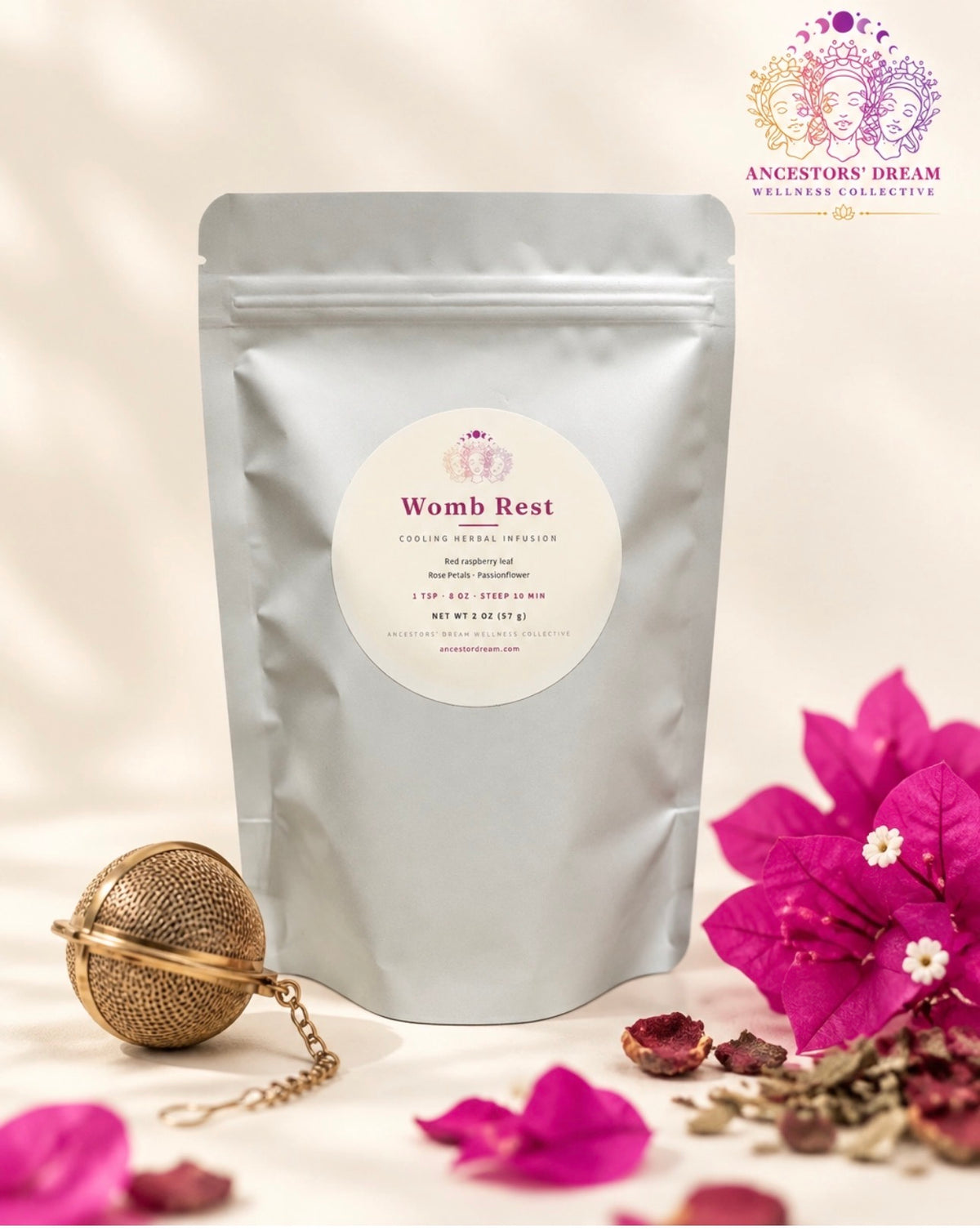 Womb Rest Tea Blend: Cooling Herbal Infusion for the Womb and Nerves