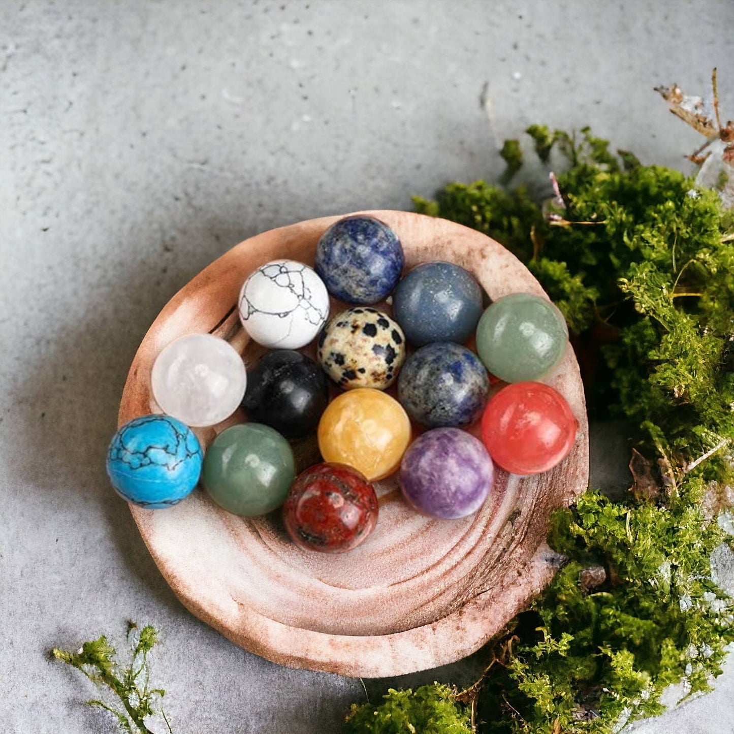 0.6" Mini Gemstone Crystal Ball Stone Sphere Orb Assortment