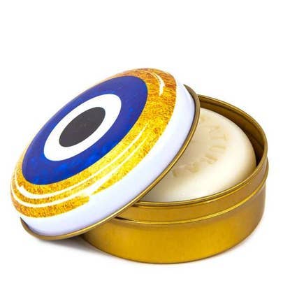 Natural Olive Oil Soap in Metal Box Evil Eye Design